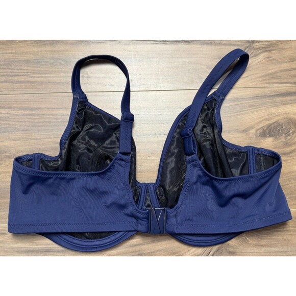 Elomi Essentials US 40DDD Blue Plunge Underwire Bikini Top Style ES7504MIH - Picture 2 of 4